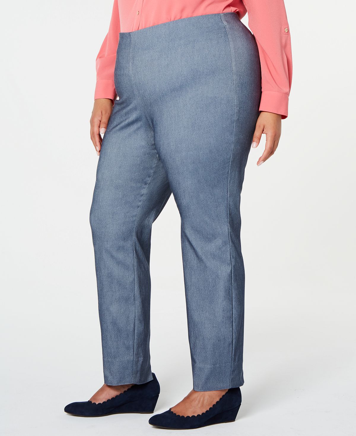 Charter Club Women's Tummy Control Skinny Pants Blue Size 24W