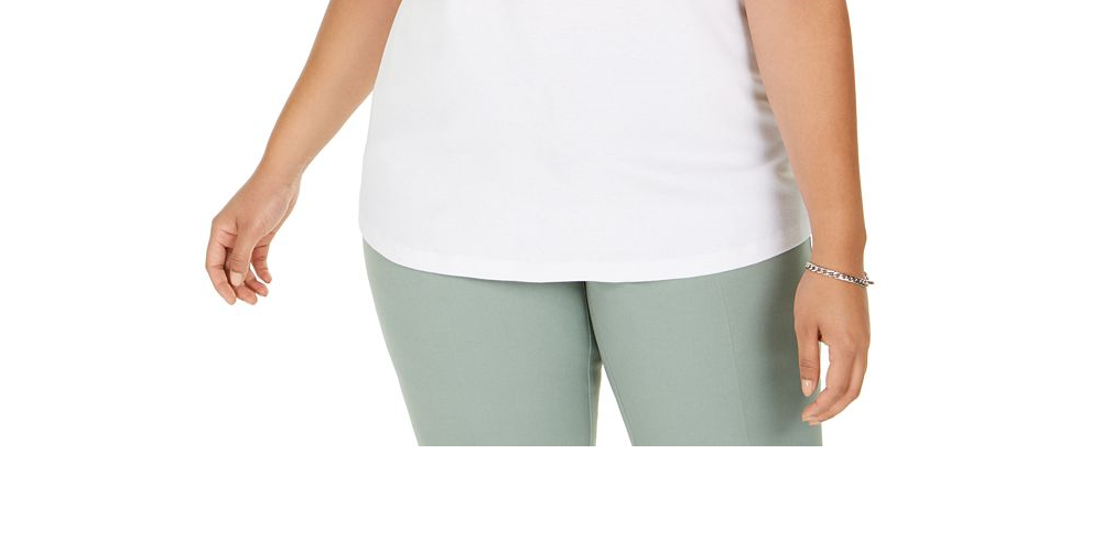 Karen Scott Women's Plus Cotton Collared Top Red Size 4X