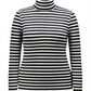 Style & Co Women's Striped Turtleneck Top Black Size -XL
