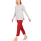 Charter Club Women's Cashmere Side-Weave Sweater  Silver Size Medium