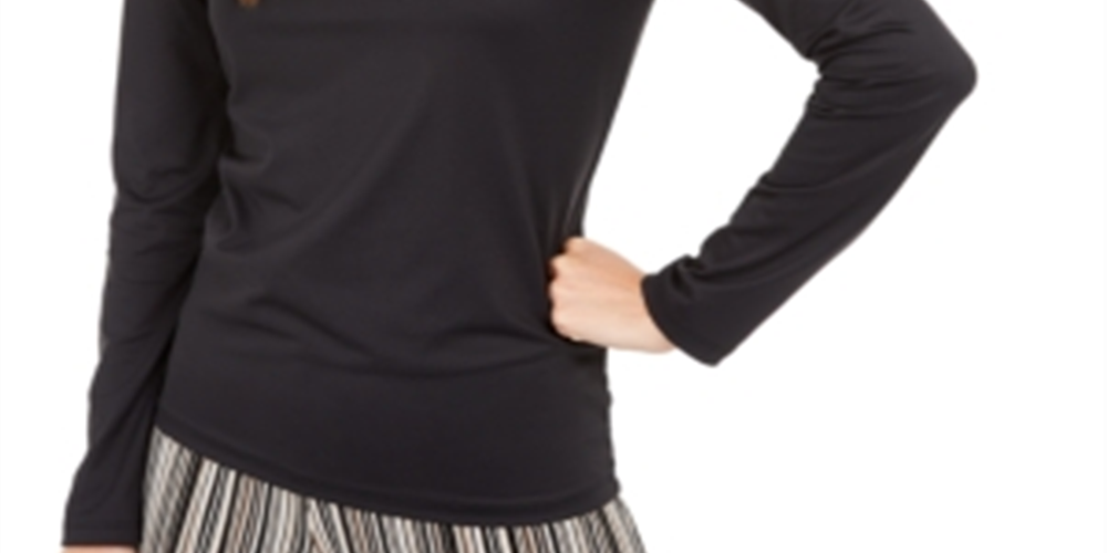 Alfani Women's Scoop Neck Solid Top Black Size Medium