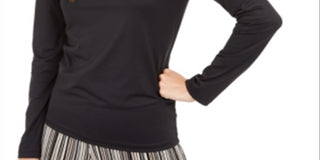 Alfani Women's Scoop Neck Solid Top Black Size Medium