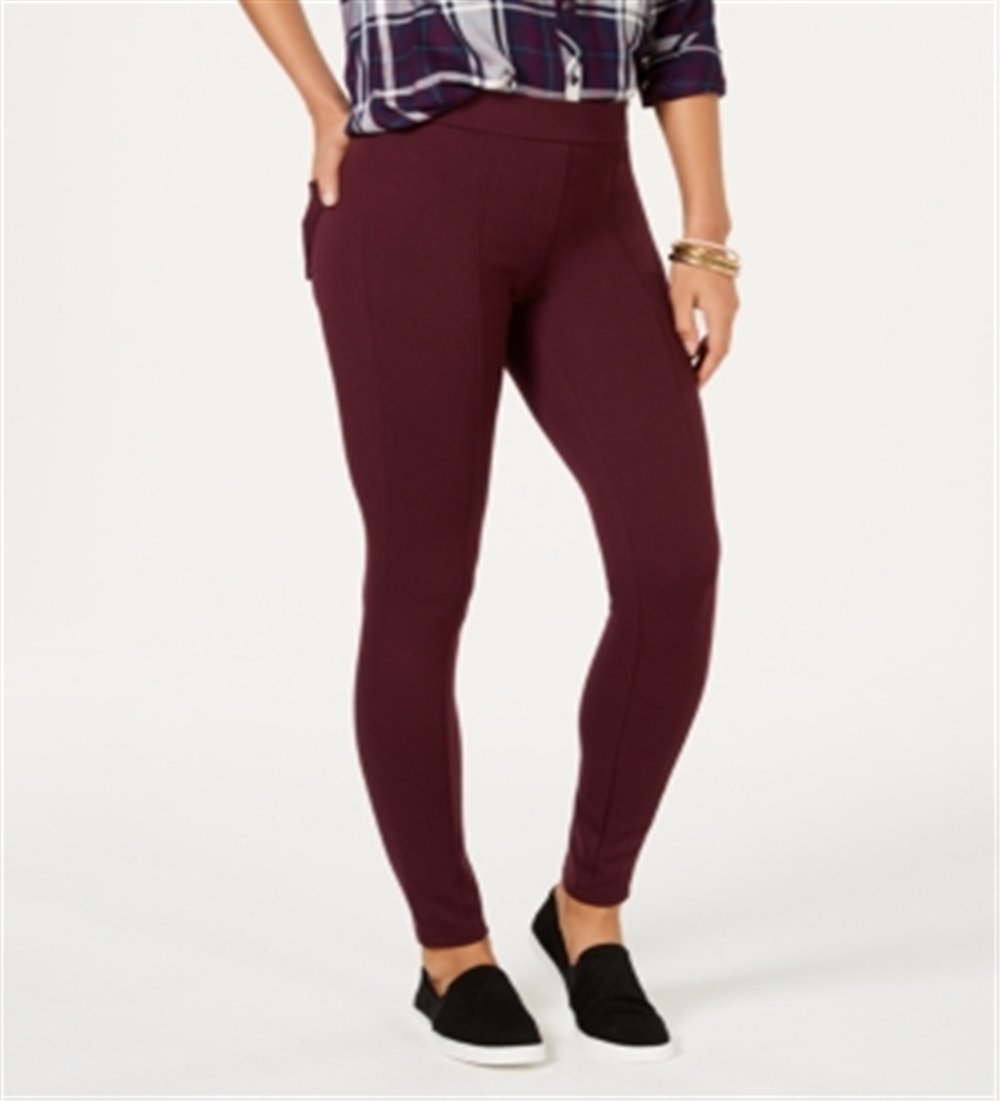 Style & Co Women's Solid Skinny Leggings Purple Size Petite L