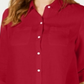 Charter Club Women's Linen Button Front Shirt Red Size Petite Large