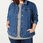 Charter Club Women's Plus Denim Jacket Blue Size 0X