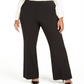 Calvin Klein Women's Solid Casual Trouser Pants Black Size 22W