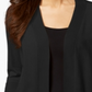 JM Collection Women's Flare Sleeve Open Front Cardigan Black Size Petite M