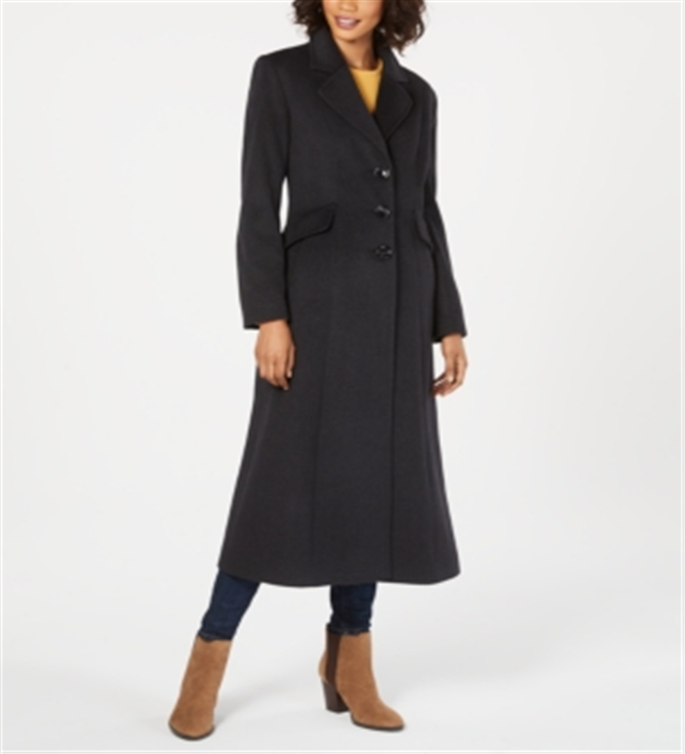 Forecaster of Boston Women's Notched Collar Maxi Walker Coat Black Size 10