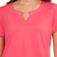 Karen Scott Women's Keyhole T-Shirt Orange Size X-Small