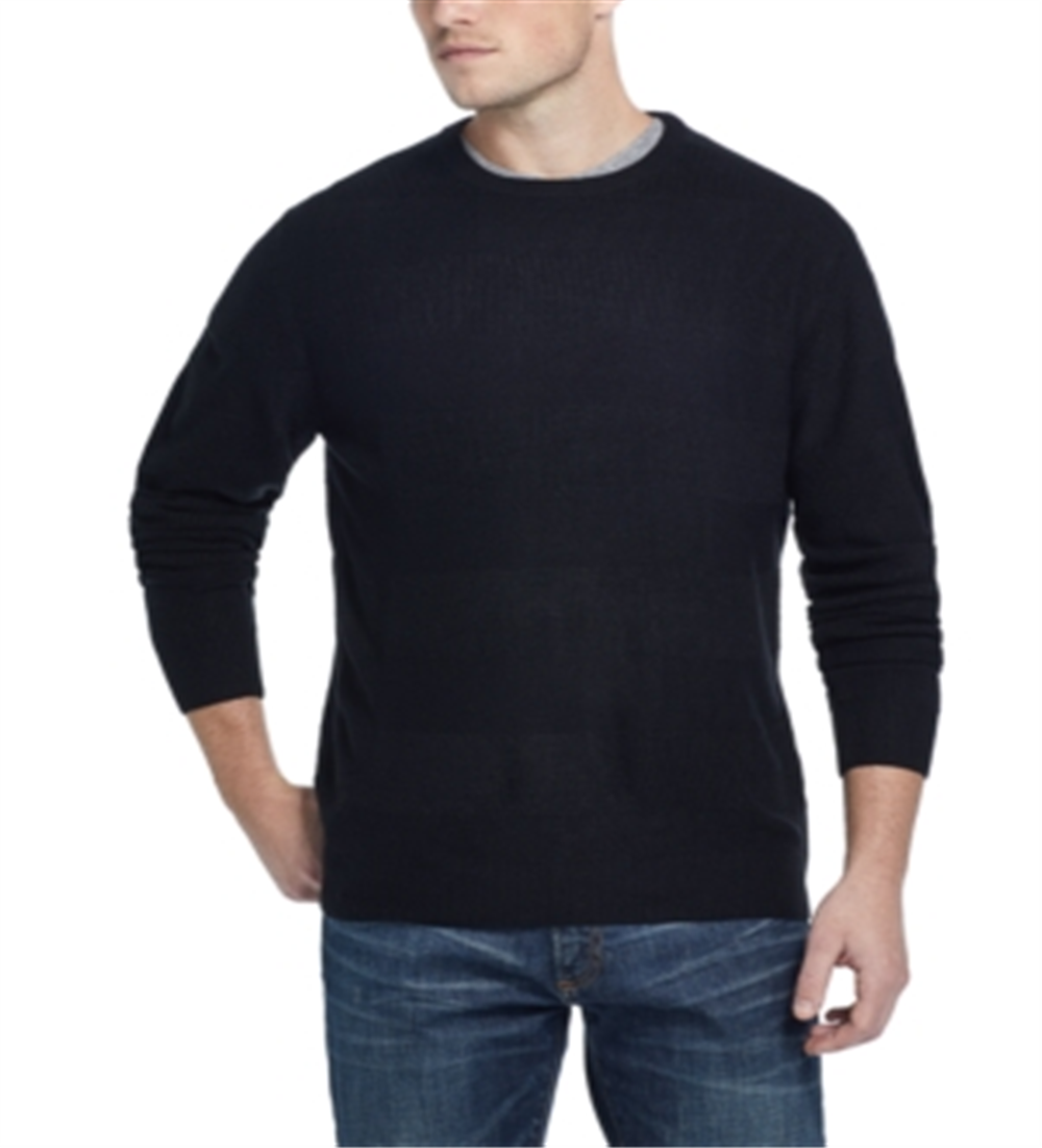 Weatherproof Vintage Men's Striped Crew Neck Sweater Black Size Medium