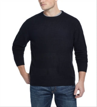 Weatherproof Vintage Men's Striped Crew Neck Sweater Black Size Medium