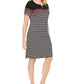 Karen Scott Women's Mirage Cotton Striped Lace up Dress Black Size X-Small