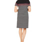 Karen Scott Women's Mirage Cotton Striped Lace up Dress Black Size X-Small