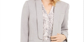 Calvin Klein Women's Petite Parker Open-Front Blazer Gray Size 6 P