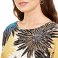Alfani Women's Printed Boat Neck Top Yellow Size Petite