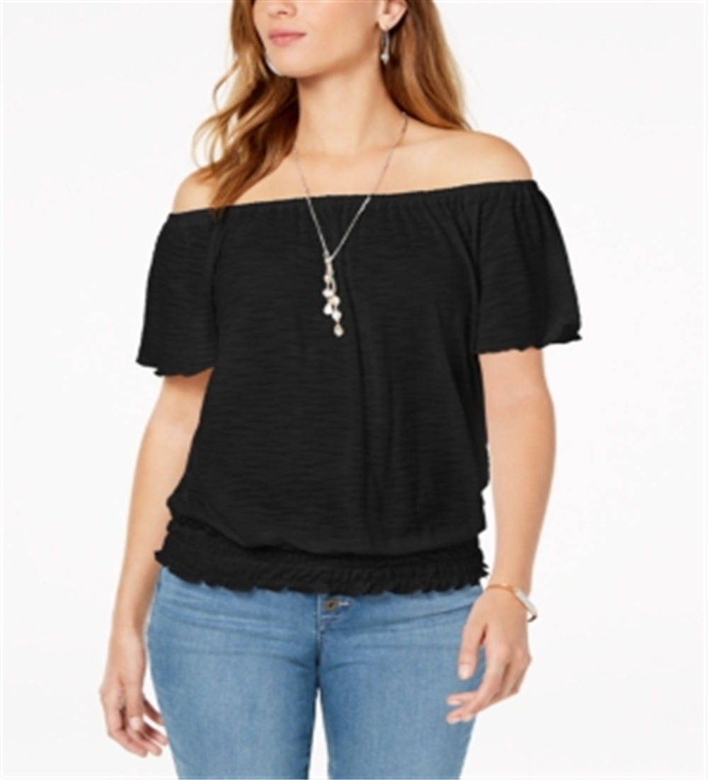 Style & Co Women's Convertible Off the Shoulder Top Black Size XX-Large