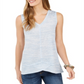 Style & Co Women's V Neck High Low Tank Top Blue Size Small