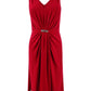 Ralph Lauren Women's Crystal Brooch Gathered Dress Red Size 18