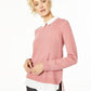 Charter Club Women's Cashmere Embellished Layered Look Sweater Pink Size Petite S/M