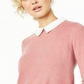 Charter Club Women's Cashmere Embellished Layered Look Sweater Pink Size Petite S/M