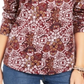 Style & Co Women's Printed Top Wine Size PP