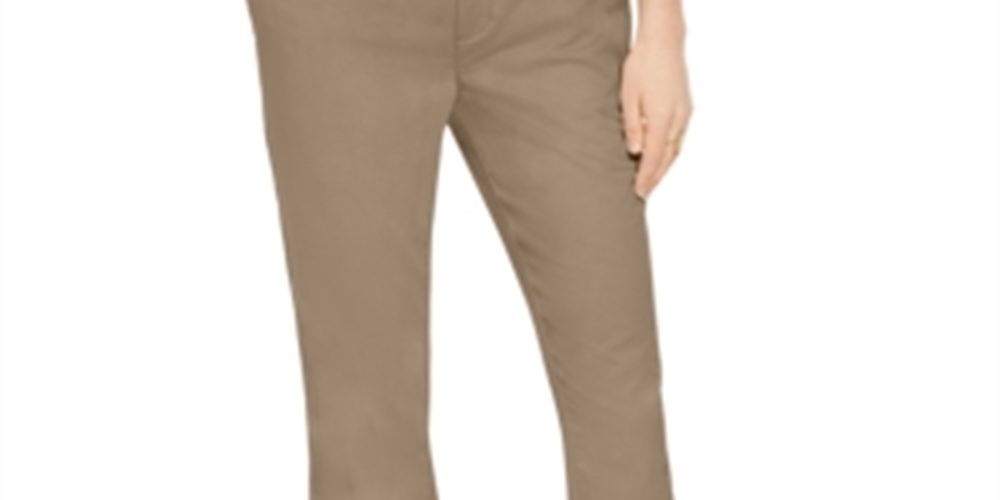 Style & Co Women's Cotton Bootcut Chino Pants  Brown Size 14
