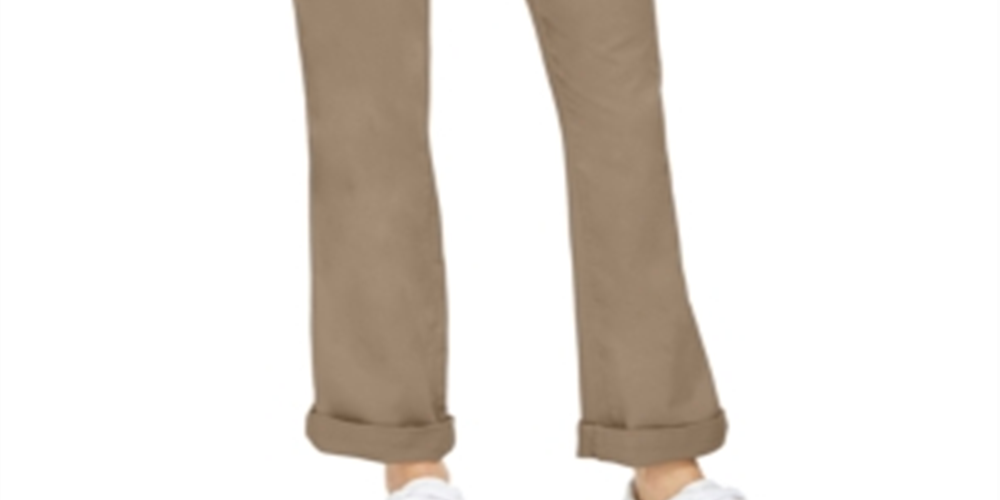 Style & Co Women's Cotton Bootcut Chino Pants  Brown Size 14