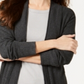Style & Co Women's Long Thermal-Stitch Cardigan Sweater Gray Size Medium