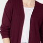 Karen Scott Women's Open Front Cardigan Red Size Small