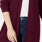 Karen Scott Women's Open Front Cardigan Red Size Small