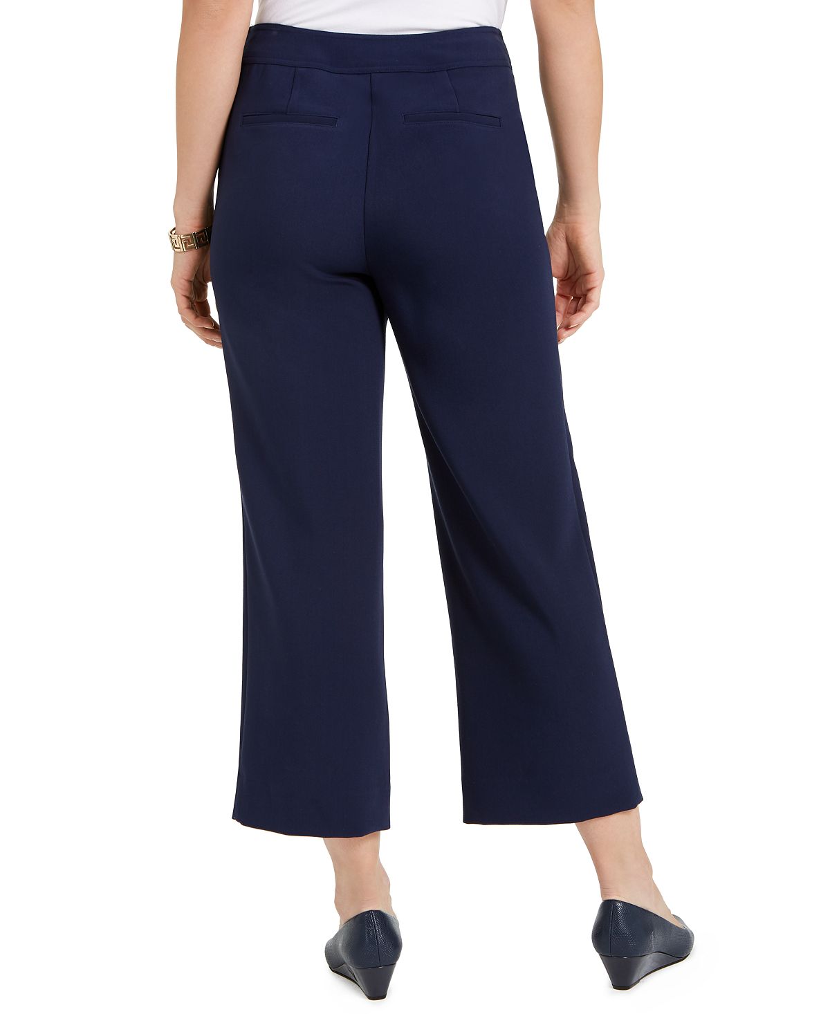 Charter Club Women's Cropped Sailor Pants Blue Size 16 Petite