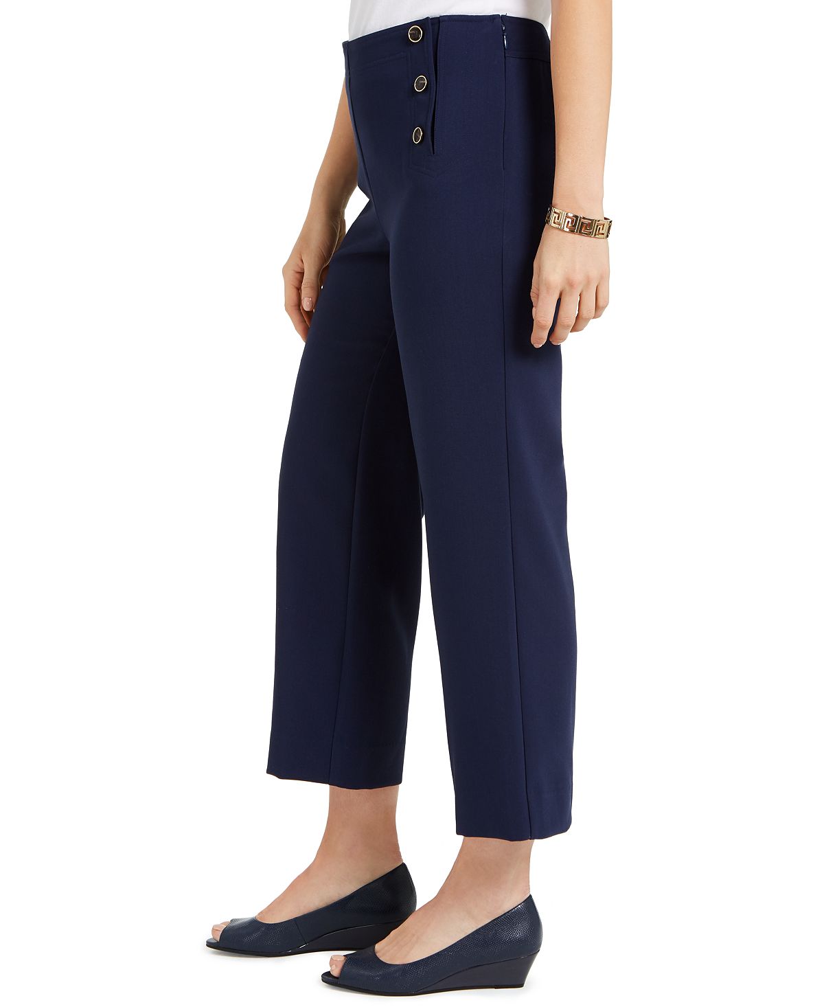 Charter Club Women's Cropped Sailor Pants Blue Size 16 Petite