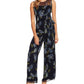 Vince Camuto Women's Weeping Willows Printed Illusion Jumpsuit Navy Size 8 Petite