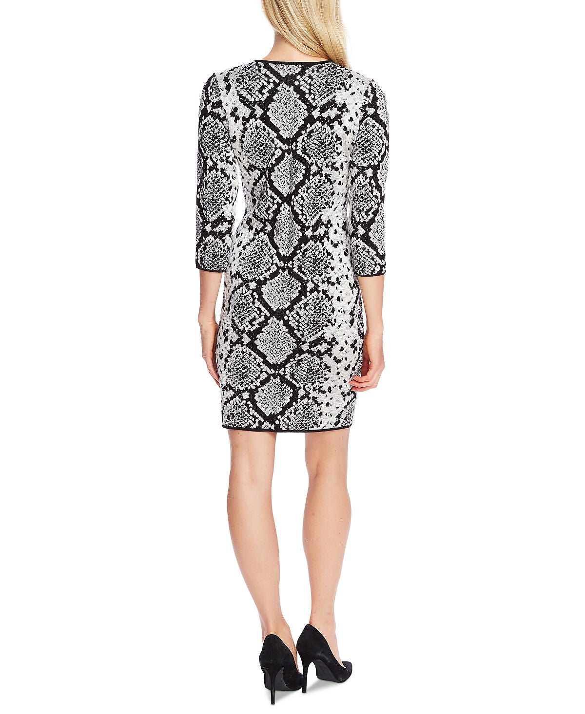 Vince Camuto Women's Animal Print Mini Sweaterdress -Gray Size XS