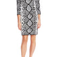 Vince Camuto Women's Animal Print Mini Sweaterdress -Gray Size XS
