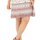 Style & Co Petite Printed 3/4-Sleeve Peasant Dress Brown Size Petite P