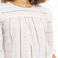 Style & Co Women's Striped Eyelet 3/4 Sleeve Top Beige Size Small