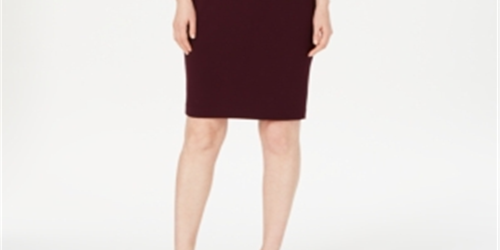 Calvin Klein Puff-Sleeve Sheath Dress Wine Size 2