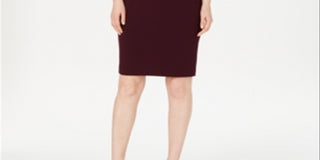 Calvin Klein Puff-Sleeve Sheath Dress Wine Size 2