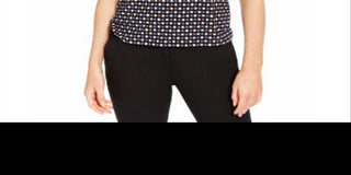 Anne Klein Women's Pearly Dot Pleated Neck Top Black Size X-Small