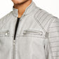INC International Concepts Men's Motorcycle Full Zip Faux Leather Jacket Gray Size Small