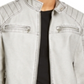 INC International Concepts Men's Motorcycle Full Zip Faux Leather Jacket Gray Size Small