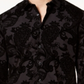 INC International Concepts Men's Big & Tall Flocked Paisley Shirt Black Size 4XLT