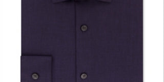Calvin Klein Men's Steel Extra Slim Fit Non Iron Performance Herringbone Dress Shirt Purple Size 16X34-35