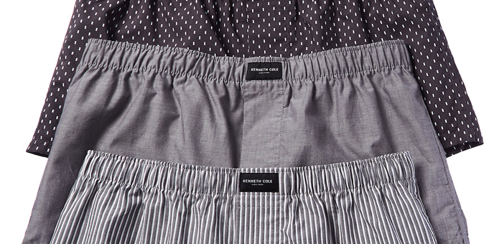 Kenneth Cole Women's Cotton Woven 3 Pack Boxers Black Size L