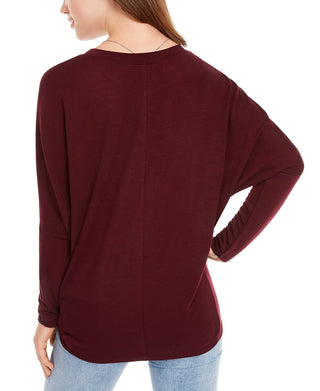 BCX Junior's Dolman Sleeve Sweater Wine Size Medium