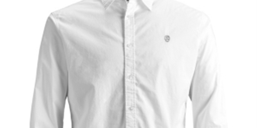 Jack & Jones Men's Skull Detailed Slim Fit Shirt White Size X-Large
