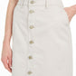 Charter Club Women's Denim Button Front Skirt Ivory Size 6