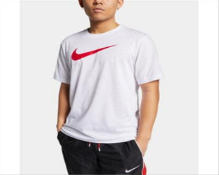 Nike Men's Dri fit Logo Basketball T-Shirt White Size Large