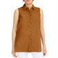 Alfani  Women's Sleeveless Collared Button up Top Beige Size M